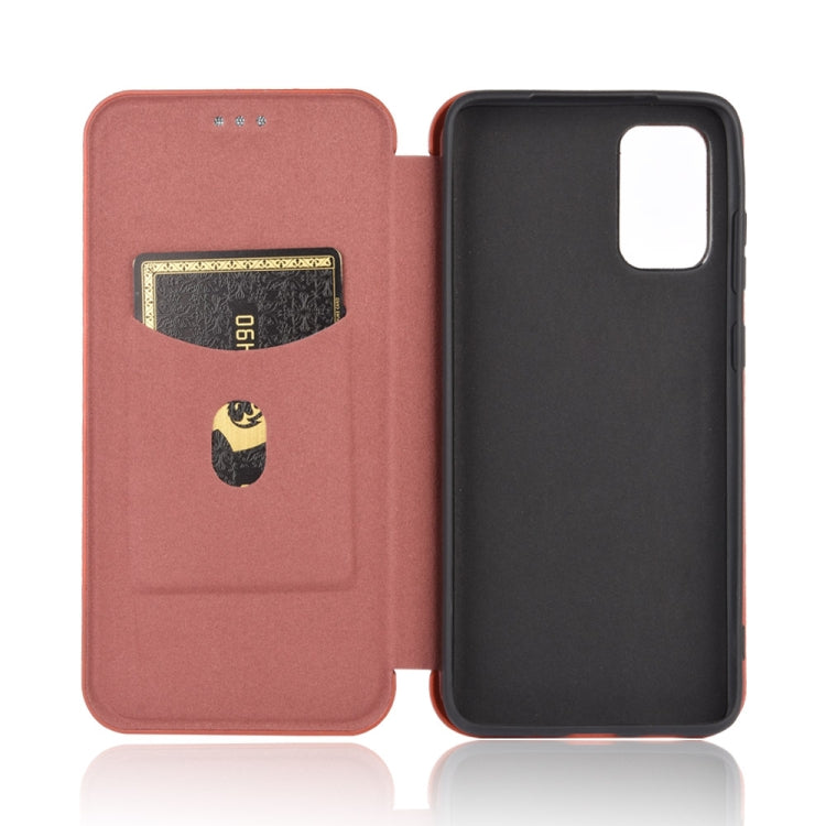 For Samsung Galaxy S20 Carbon Fiber Texture Horizontal Flip TPU + PC + PU Leather Case with Rope & Card Slot
