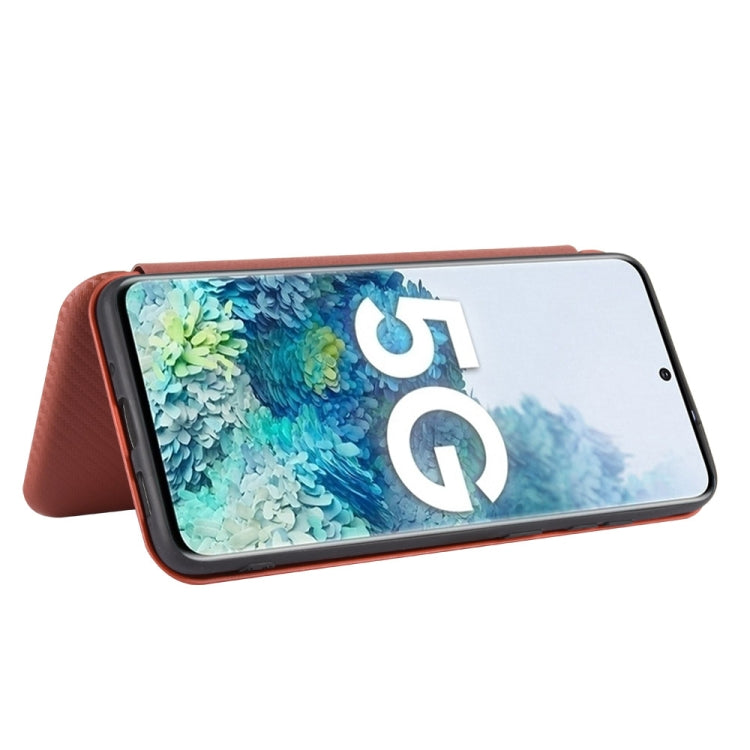 For Samsung Galaxy S20 Carbon Fiber Texture Horizontal Flip TPU + PC + PU Leather Case with Rope & Card Slot