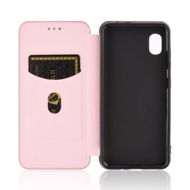 For Samsung Galaxy A20 (SC-02M) SCV46 Carbon Fiber Texture Horizontal Flip TPU + PC + PU Leather Case with Rope & Card Slot