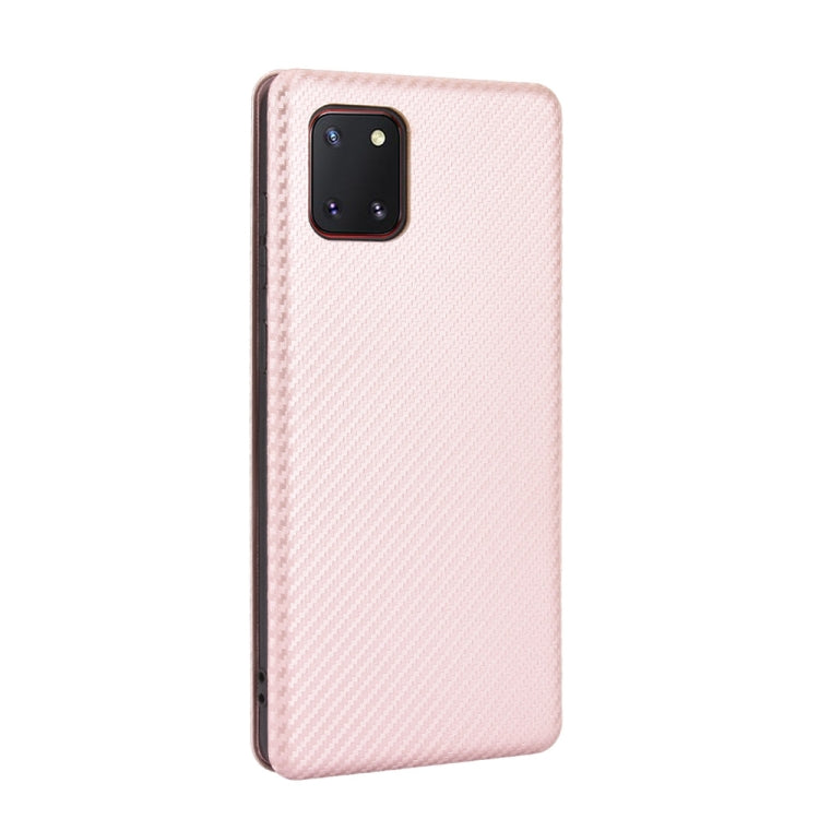 For Samsung Galaxy A81 / M60s / Note 10 Lite Carbon Fiber Texture Horizontal Flip TPU + PC + PU Leather Case with Rope & Card Slot