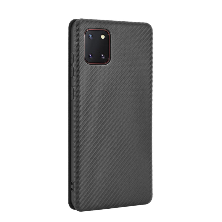 For Samsung Galaxy A81 / M60s / Note 10 Lite Carbon Fiber Texture Horizontal Flip TPU + PC + PU Leather Case with Rope & Card Slot