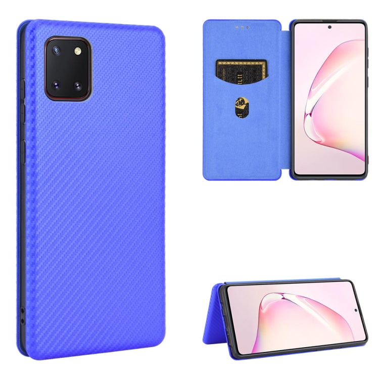 For Samsung Galaxy A81 / M60s / Note 10 Lite Carbon Fiber Texture Horizontal Flip TPU + PC + PU Leather Case with Rope & Card Slot