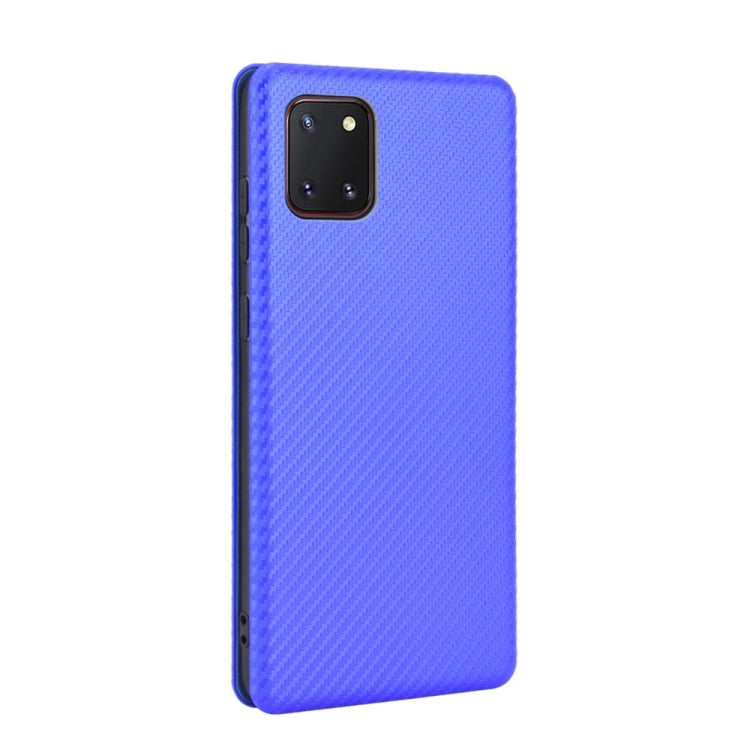 For Samsung Galaxy A81 / M60s / Note 10 Lite Carbon Fiber Texture Horizontal Flip TPU + PC + PU Leather Case with Rope & Card Slot