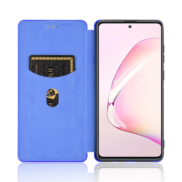 For Samsung Galaxy A81 / M60s / Note 10 Lite Carbon Fiber Texture Horizontal Flip TPU + PC + PU Leather Case with Rope & Card Slot