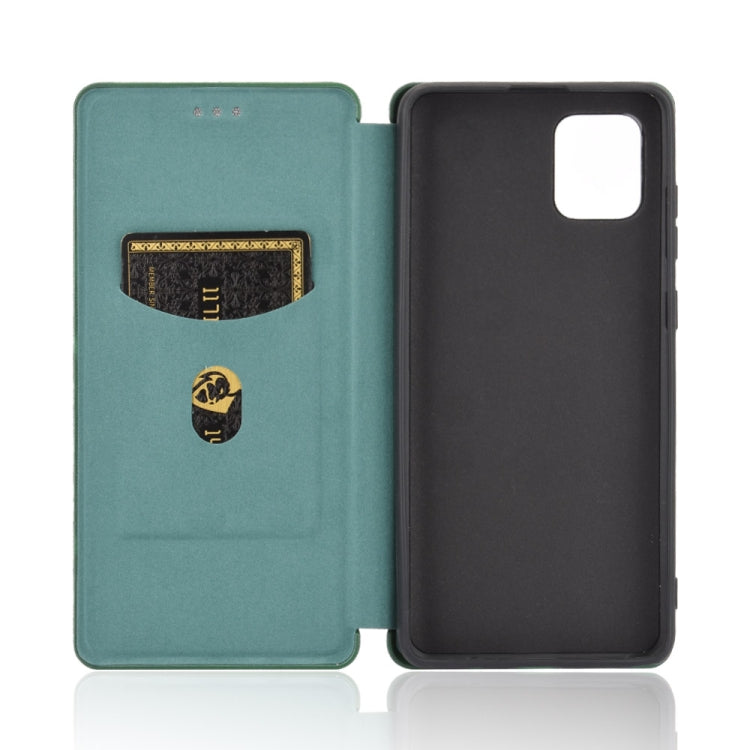 For Samsung Galaxy A81 / M60s / Note 10 Lite Carbon Fiber Texture Horizontal Flip TPU + PC + PU Leather Case with Rope & Card Slot