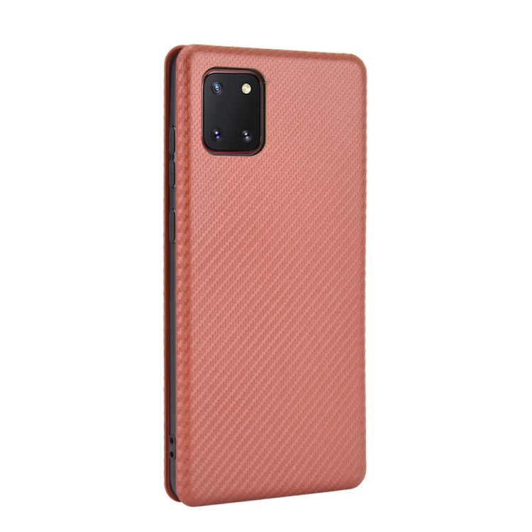 For Samsung Galaxy A81 / M60s / Note 10 Lite Carbon Fiber Texture Horizontal Flip TPU + PC + PU Leather Case with Rope & Card Slot