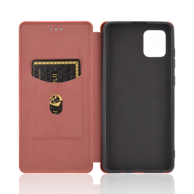 For Samsung Galaxy A81 / M60s / Note 10 Lite Carbon Fiber Texture Horizontal Flip TPU + PC + PU Leather Case with Rope & Card Slot