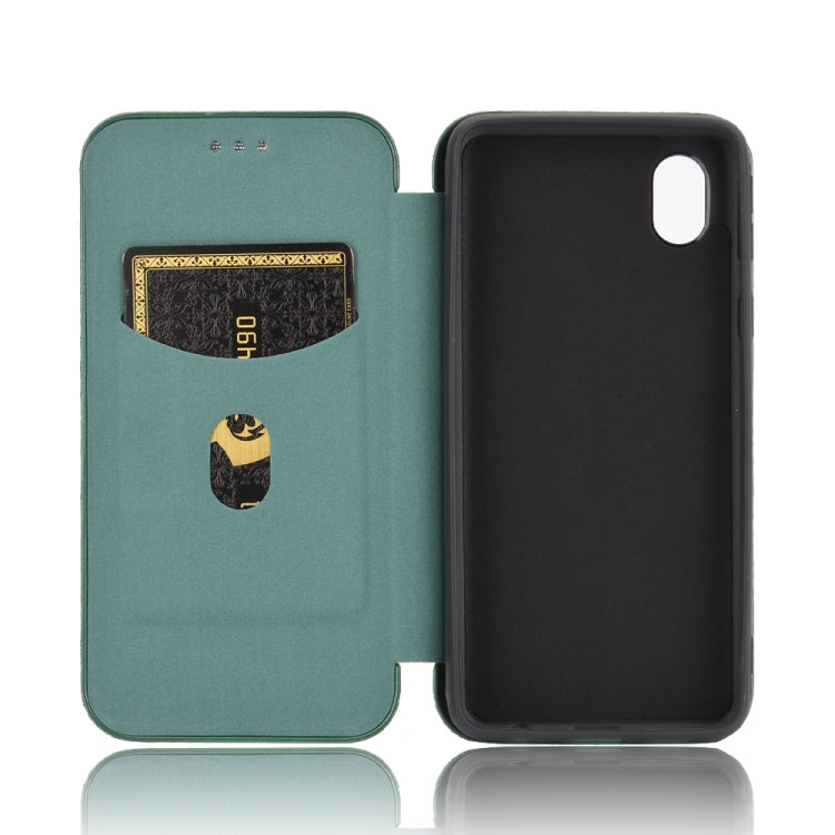 For Samsung Galaxy M01 Core / A01 Core Carbon Fiber Texture Horizontal Flip TPU + PC + PU Leather Case with Rope & Card Slot