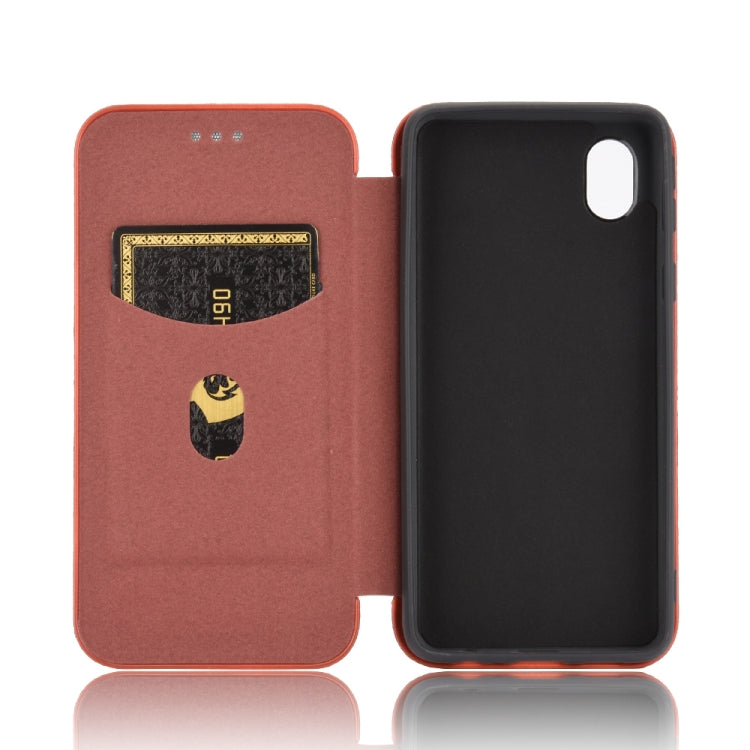 For Samsung Galaxy M01 Core / A01 Core Carbon Fiber Texture Horizontal Flip TPU + PC + PU Leather Case with Rope & Card Slot
