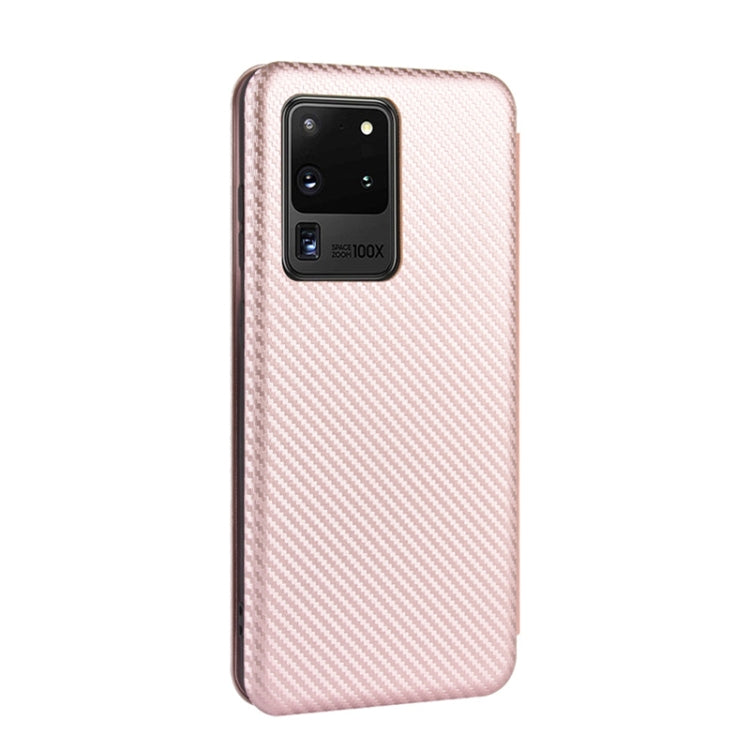 For Samsung Galaxy S20 Ultra Carbon Fiber Texture Horizontal Flip TPU + PC + PU Leather Case with Rope & Card Slot