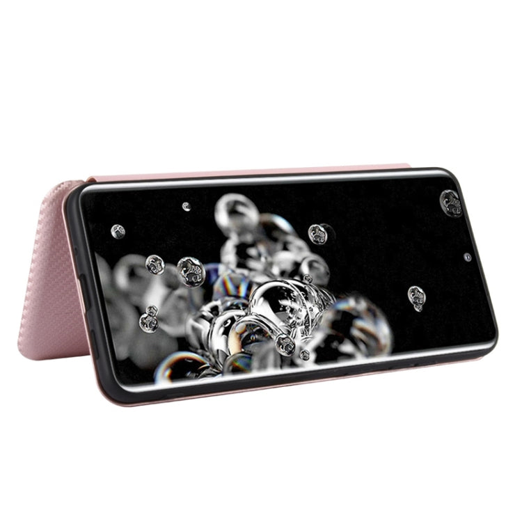 For Samsung Galaxy S20 Ultra Carbon Fiber Texture Horizontal Flip TPU + PC + PU Leather Case with Rope & Card Slot