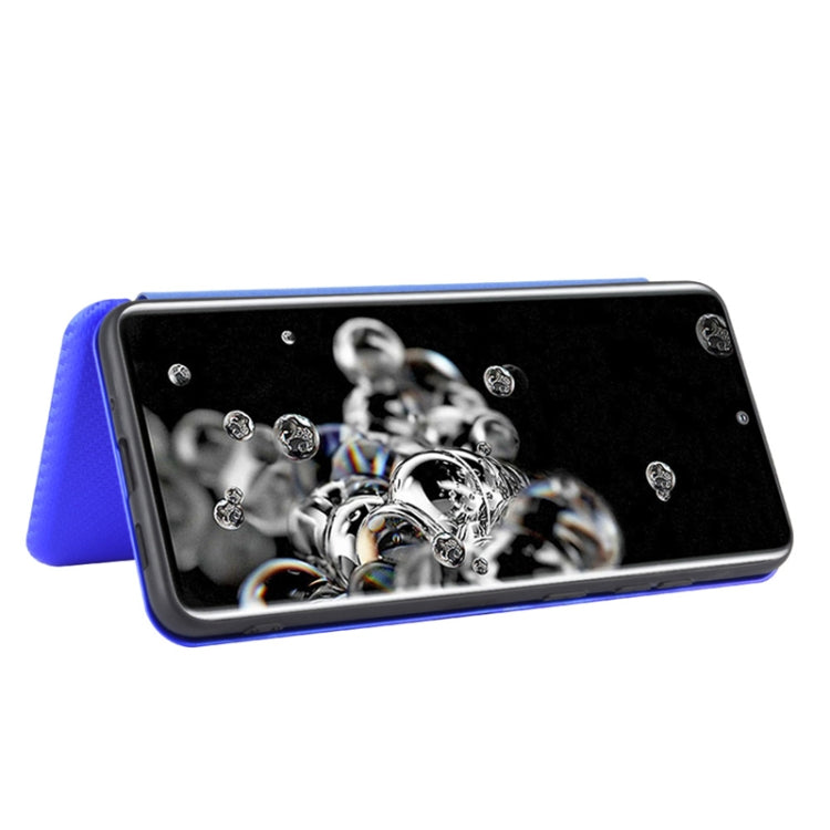 For Samsung Galaxy S20 Ultra Carbon Fiber Texture Horizontal Flip TPU + PC + PU Leather Case with Rope & Card Slot
