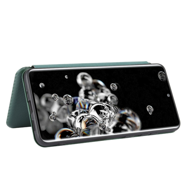 For Samsung Galaxy S20 Ultra Carbon Fiber Texture Horizontal Flip TPU + PC + PU Leather Case with Rope & Card Slot