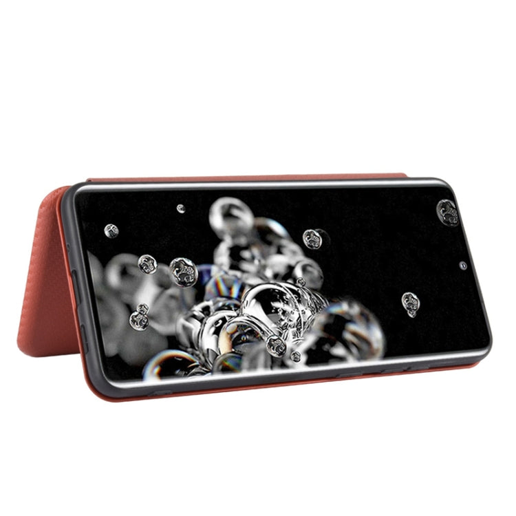 For Samsung Galaxy S20 Ultra Carbon Fiber Texture Horizontal Flip TPU + PC + PU Leather Case with Rope & Card Slot