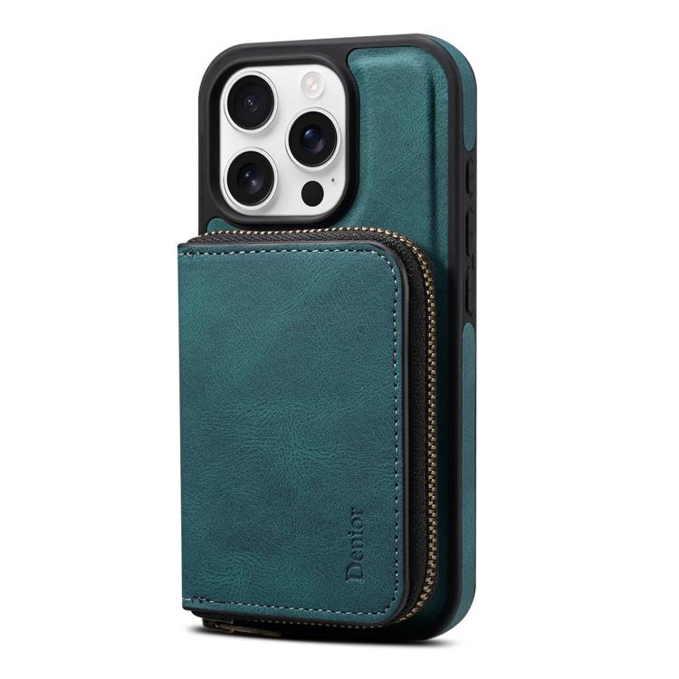 For iPhone 12 / 12 Pro Denior D26 Skin Feel MagSafe Zipper Bag Leather Phone Case