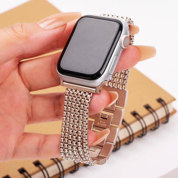 For Apple Watch 46mm / 49mm / 45mm / 44mm 6-Chain Stainless Steel Watch Band