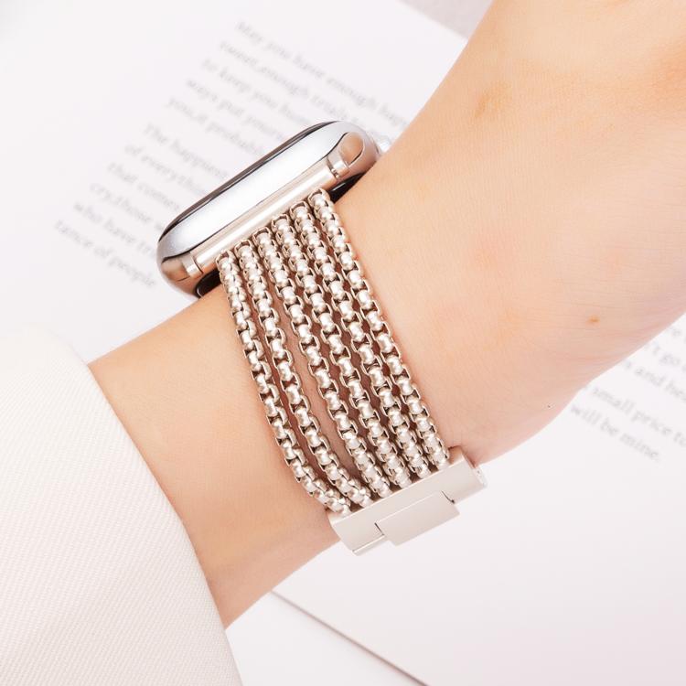 For Apple Watch 46mm / 49mm / 45mm / 44mm 6-Chain Stainless Steel Watch Band