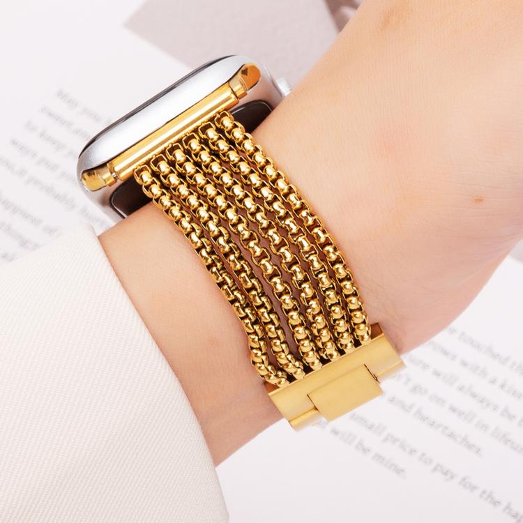 For Apple Watch 42mm / 41mm / 40mm / 38mm 6-Chain Stainless Steel Watch Band