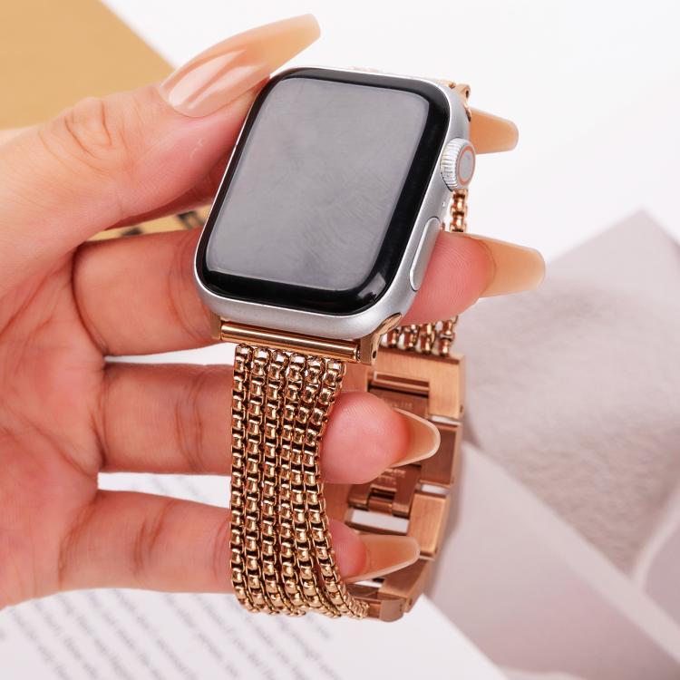 For Apple Watch 42mm / 41mm / 40mm / 38mm 6-Chain Stainless Steel Watch Band