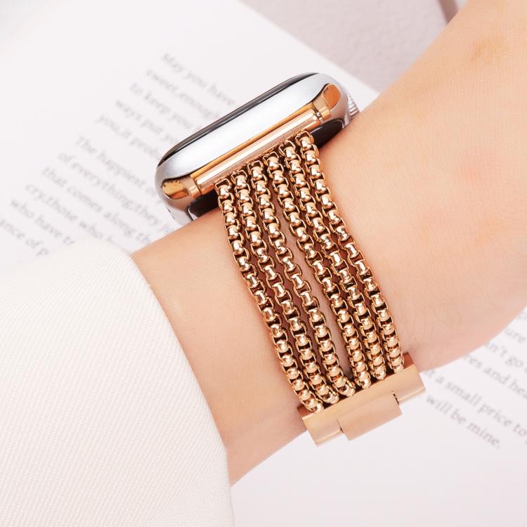For Apple Watch 42mm / 41mm / 40mm / 38mm 6-Chain Stainless Steel Watch Band