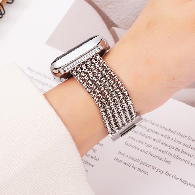 For Apple Watch 42mm / 41mm / 40mm / 38mm 6-Chain Stainless Steel Watch Band
