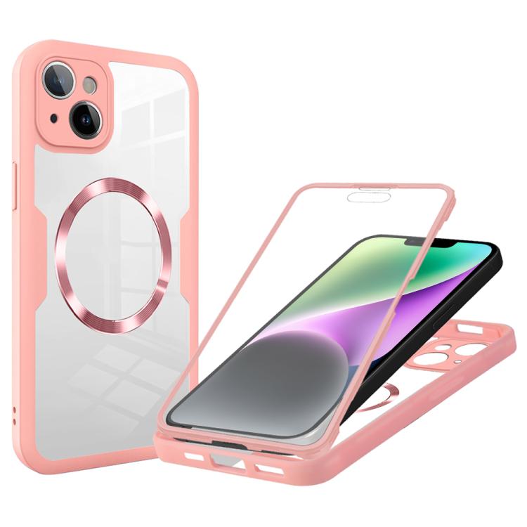 For iPhone 14 Plus CD Texture MagSafe Phone Case