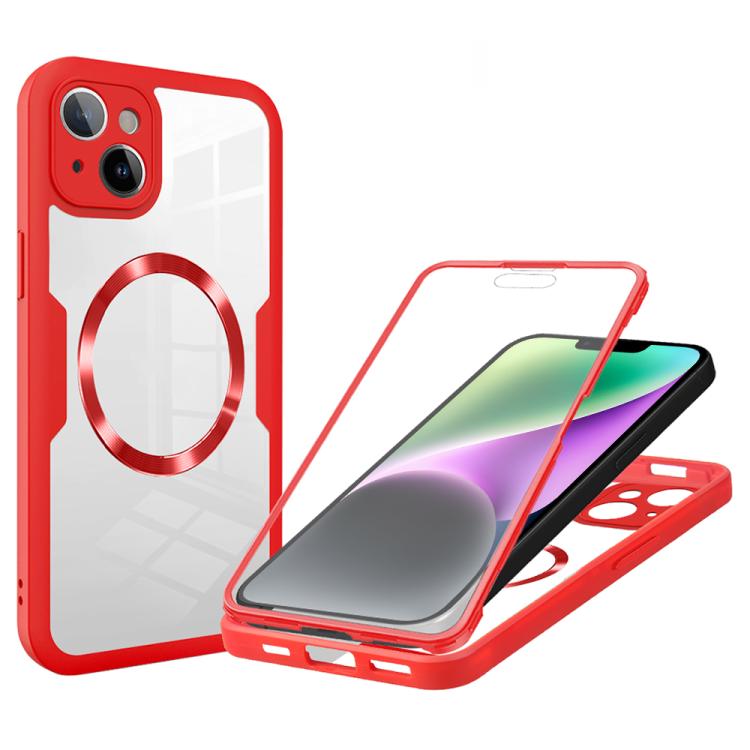 For iPhone 14 Plus CD Texture MagSafe Phone Case