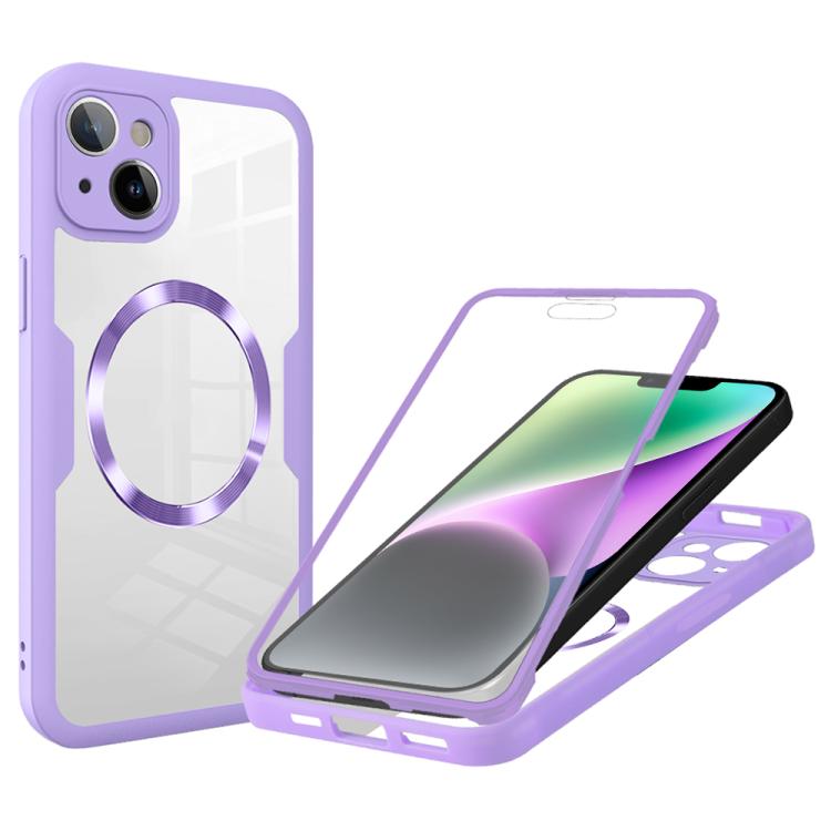 For iPhone 14 Plus CD Texture MagSafe Phone Case