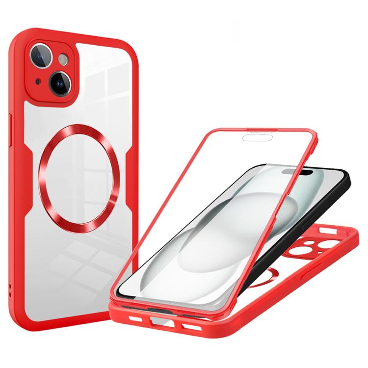 For iPhone 15 Plus CD Texture MagSafe Phone Case