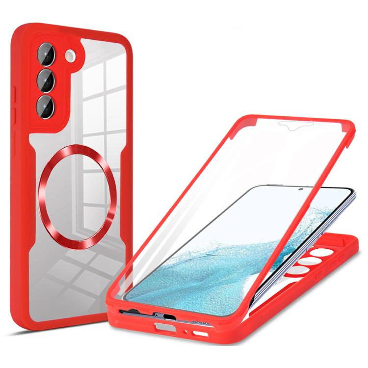 For Samsung Galaxy S22 5G CD Texture MagSafe Phone Case