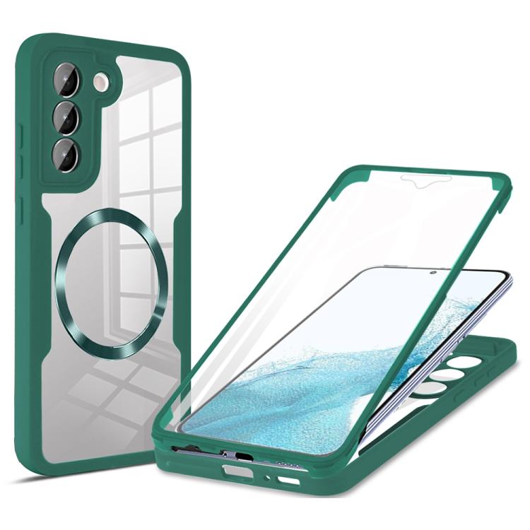 For Samsung Galaxy S22 5G CD Texture MagSafe Phone Case