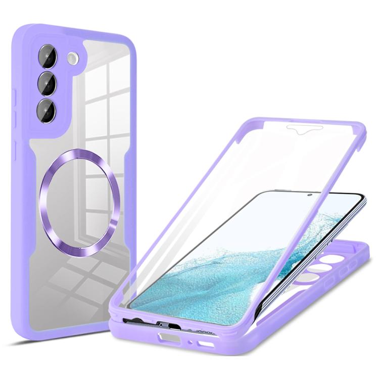 For Samsung Galaxy S22 5G CD Texture MagSafe Phone Case