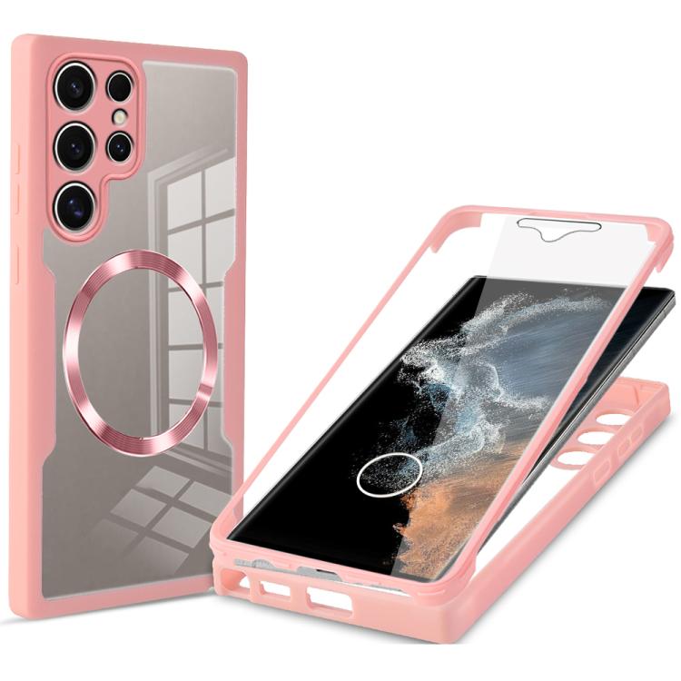 For Samsung Galaxy S22 Ultra 5G CD Texture MagSafe Phone Case