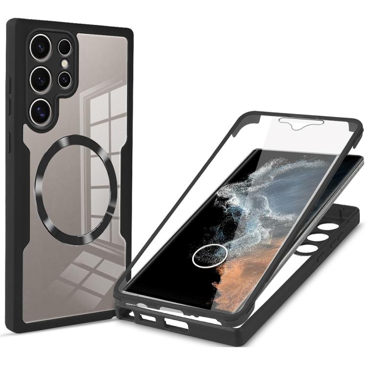 For Samsung Galaxy S22 Ultra 5G CD Texture MagSafe Phone Case