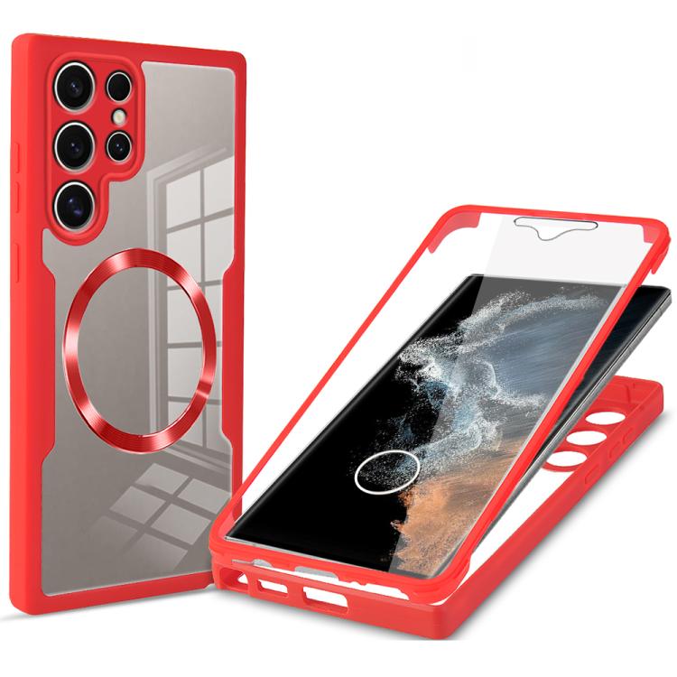 For Samsung Galaxy S22 Ultra 5G CD Texture MagSafe Phone Case