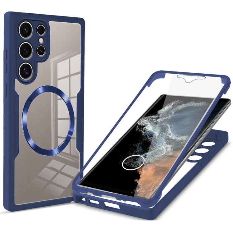 For Samsung Galaxy S22 Ultra 5G CD Texture MagSafe Phone Case