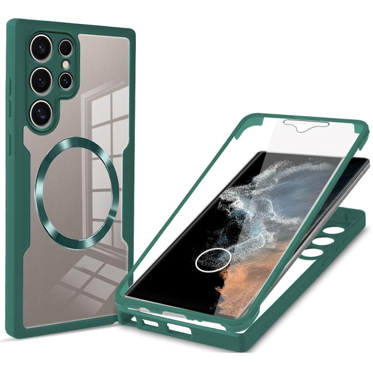 For Samsung Galaxy S22 Ultra 5G CD Texture MagSafe Phone Case