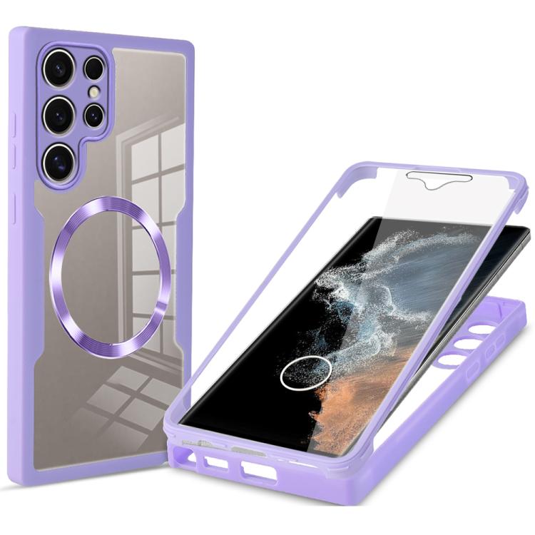 For Samsung Galaxy S22 Ultra 5G CD Texture MagSafe Phone Case