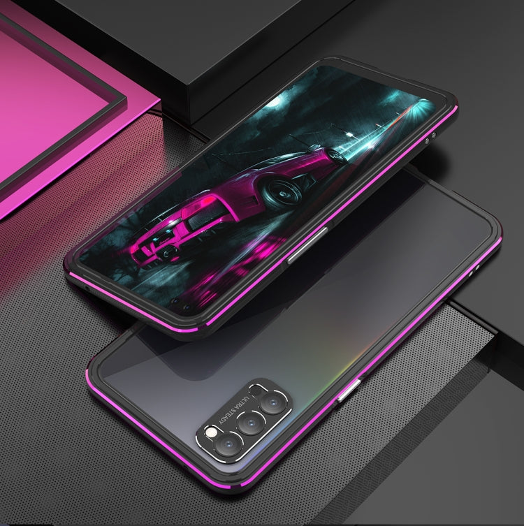 For OPPO Reno4 Aluminum Alloy Shockproof Protective Bumper Frame