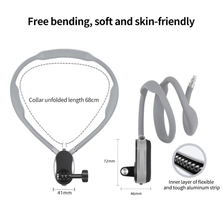 Magnetic Neck Mount Anti-shake Bracket, Type:6 in 1 Phone Clamp