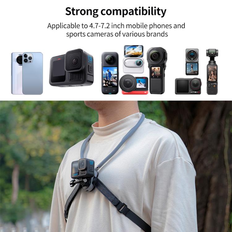 Magnetic Neck Mount Anti-shake Bracket, Type:11 in 1 Phone Clamp with Remote