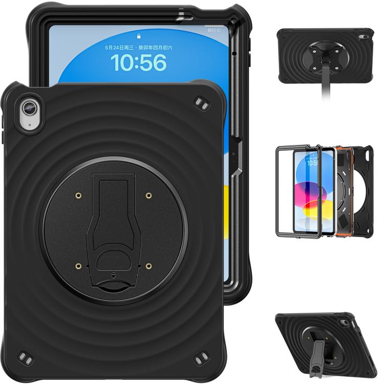 For iPad 2025 / 2022 Holder Silicone Hybrid PC Tablet Case - Black
