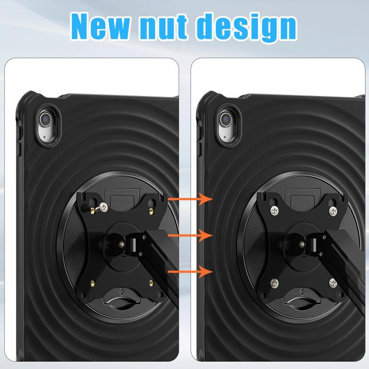 For iPad 2025 / 2022 Holder Silicone Hybrid PC Tablet Case - Black