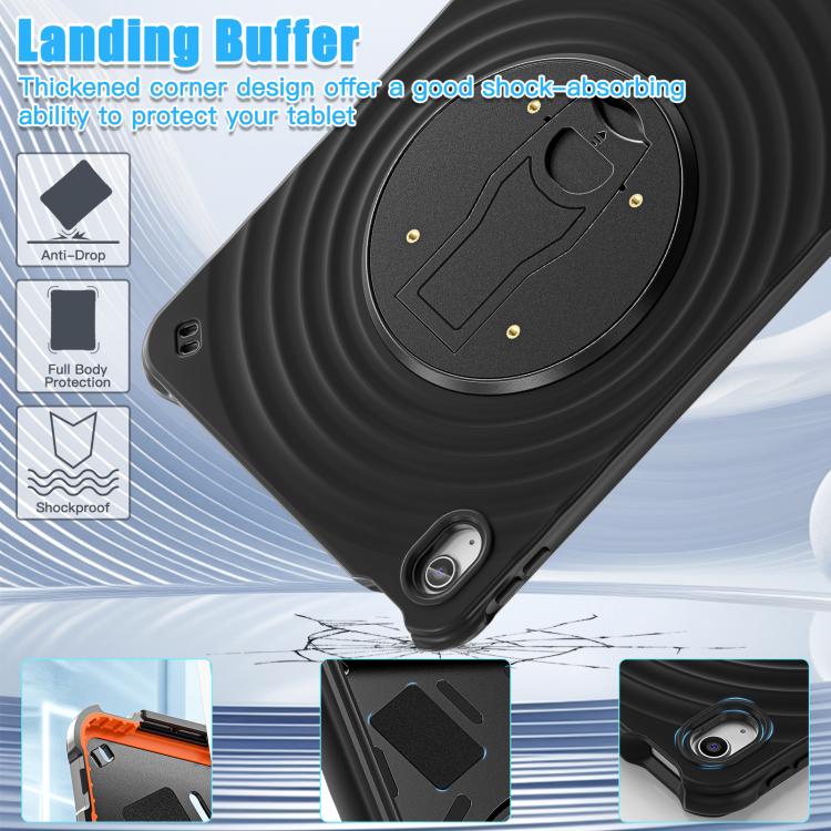 For iPad 2025 / 2022 Holder Silicone Hybrid PC Tablet Case - Black