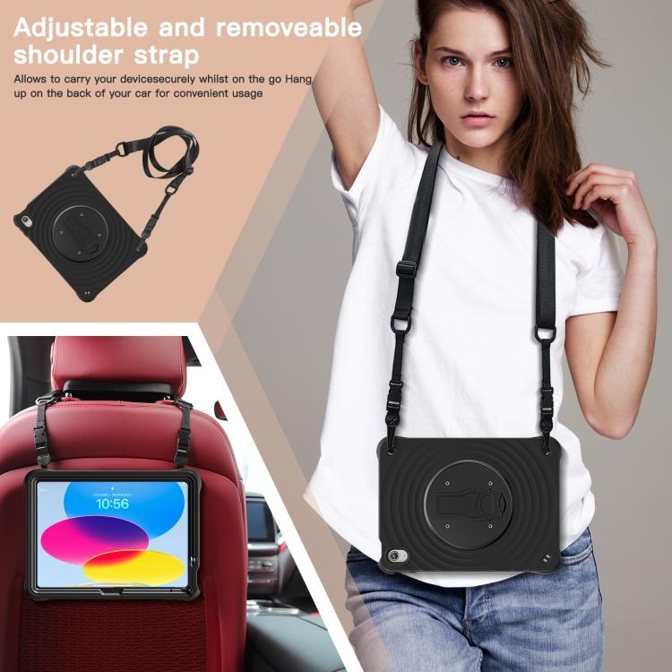For iPad 2025 / 2022 Holder Silicone Hybrid PC Tablet Case - Black