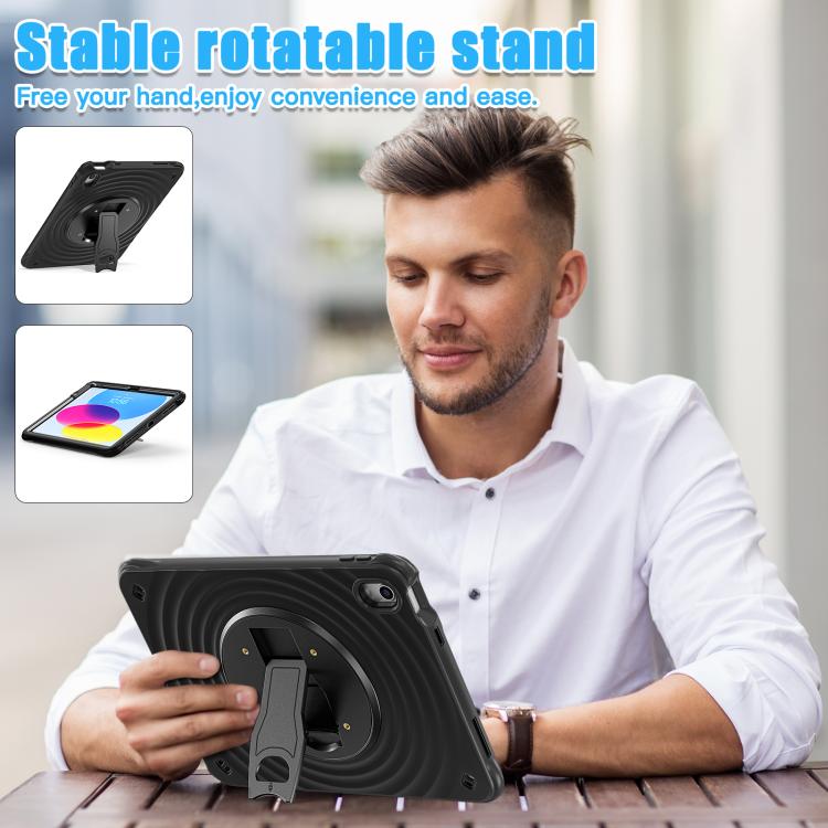 For iPad 2025 / 2022 Holder Silicone Hybrid PC Tablet Case - Black