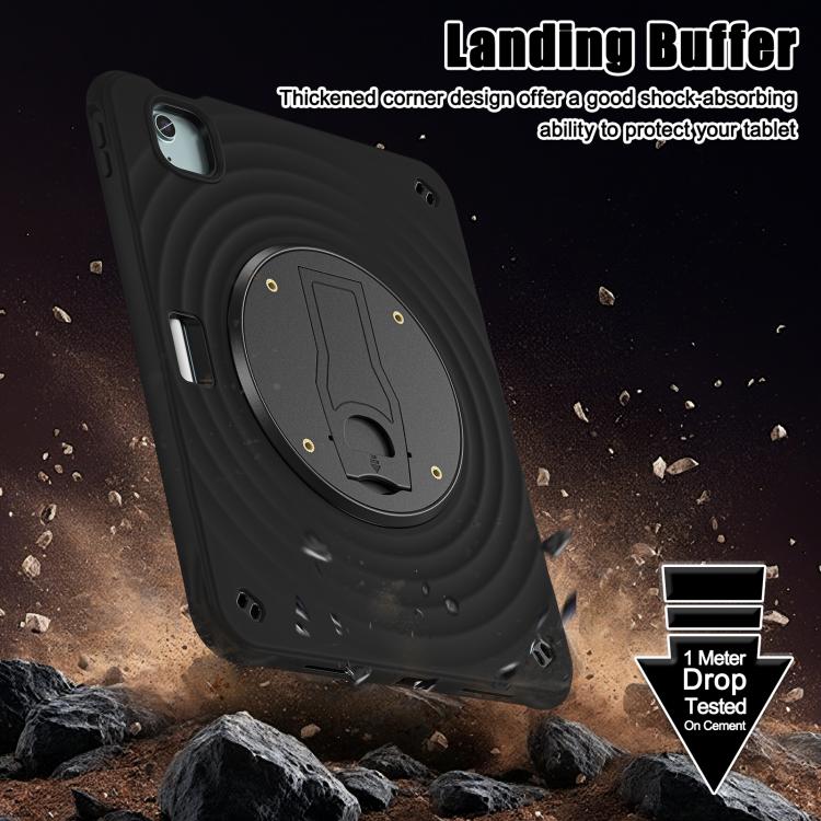 For iPad Air 11 2026 / 2025 / 2024 Holder Silicone Hybrid PC Tablet Case - Black