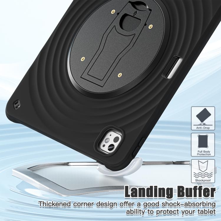 For iPad Pro 13 2025 / 2024 Holder Silicone Hybrid PC Tablet Case - Black