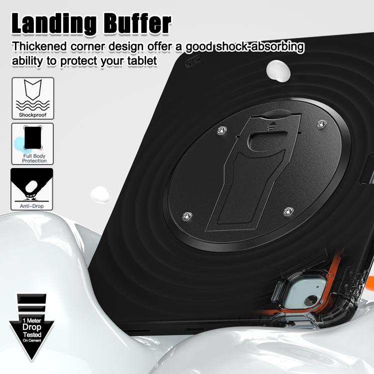 For iPad Air 13 2026 / 2025 / 2024 Holder Silicone Hybrid PC Tablet Case - Black