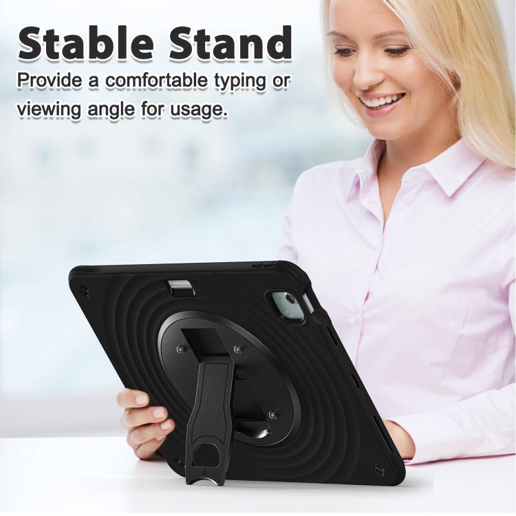 For iPad Air 13 2026 / 2025 / 2024 Holder Silicone Hybrid PC Tablet Case - Black